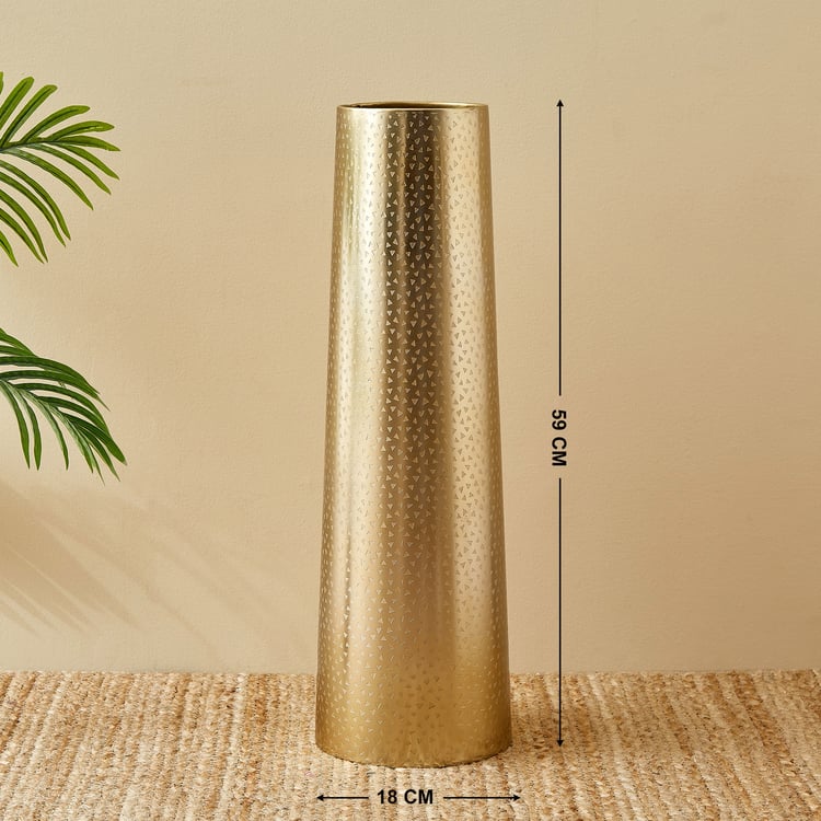 Colossal Athan Metal Etched Vase - Large