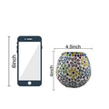 Tealight Candle Holders for Home Decor, Mosaic Glass, Flowers, Ramadan Decorations for Home