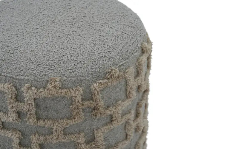 Modern Round Ottoman - Beige