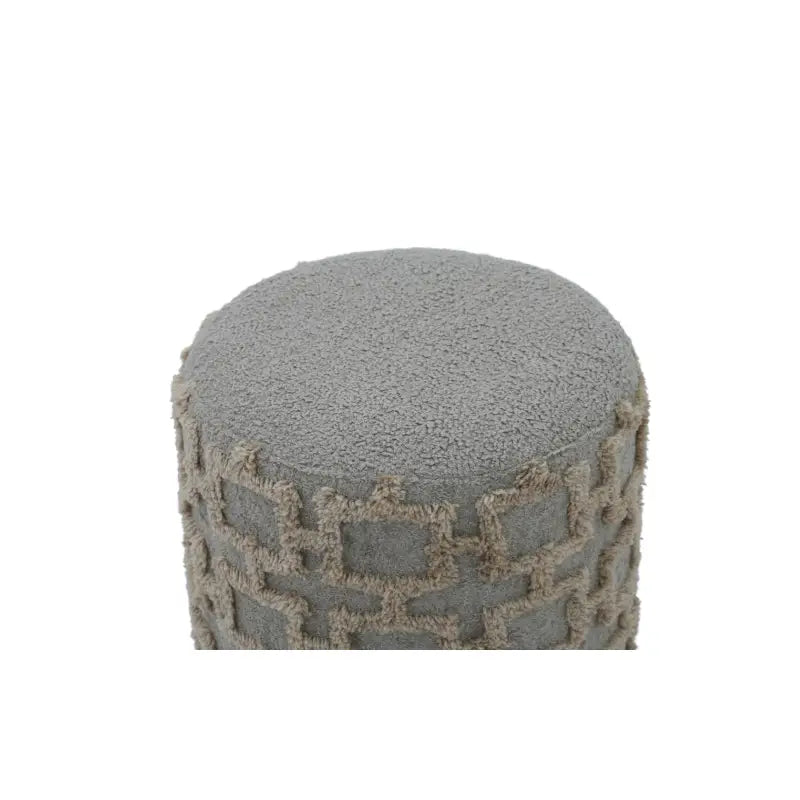 Modern Round Ottoman - Beige