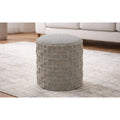 Modern Round Ottoman - Beige